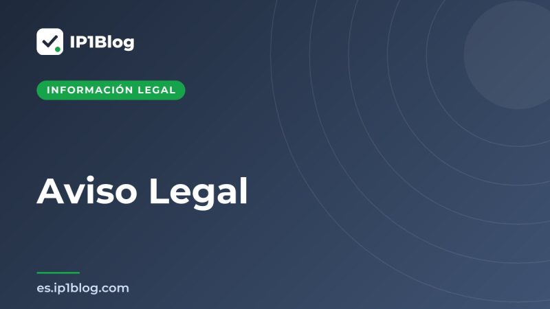 Portada de la página Aviso Legal de IP1Blog